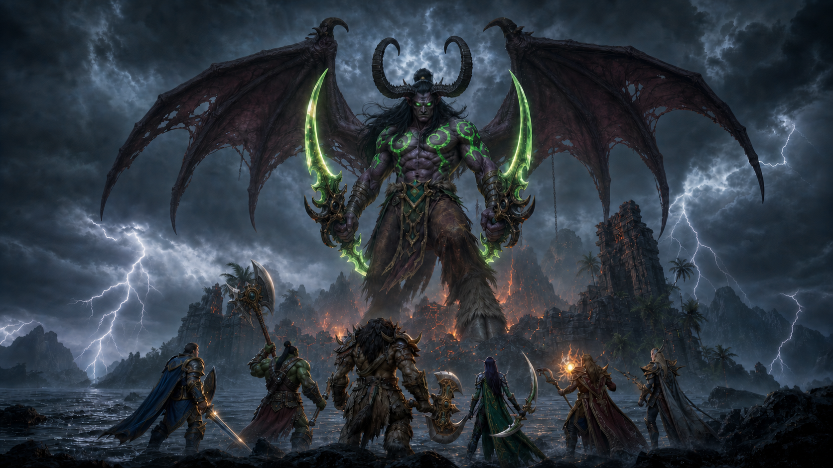 Heróis reunidos para enfrentar Illidan como chefe mundial